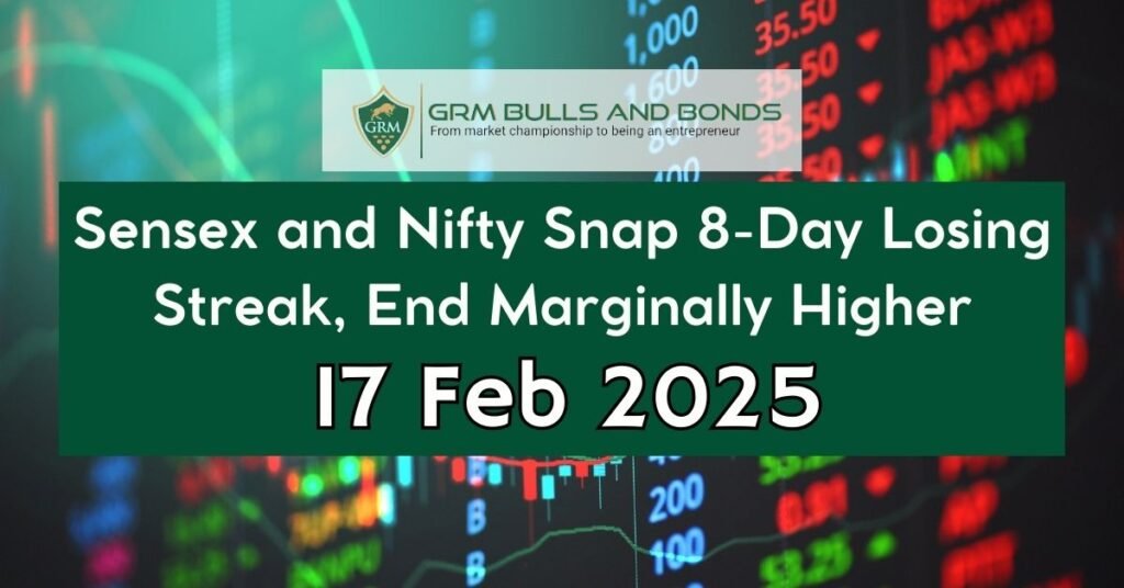 Sensex and Nifty Snap 8-Day Losing Streak, End Marginally Higher