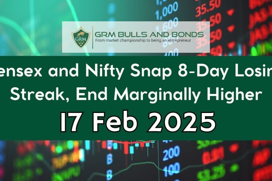 Sensex and Nifty Snap 8-Day Losing Streak, End Marginally Higher